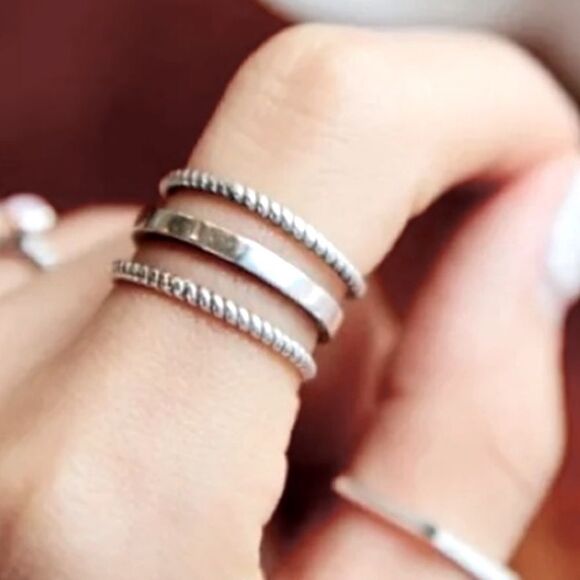 The Multimedia Stack Ring in 925 silver - Picture 1 of 5